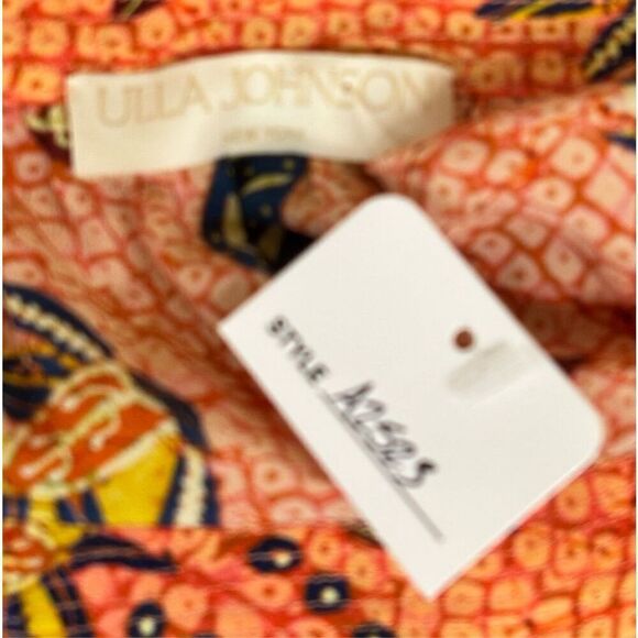 Ulla Johnson Georgiana Silk Ruffled Mini Tiered Orange Print Skirt NWT Size XS - Picture 4 of 4